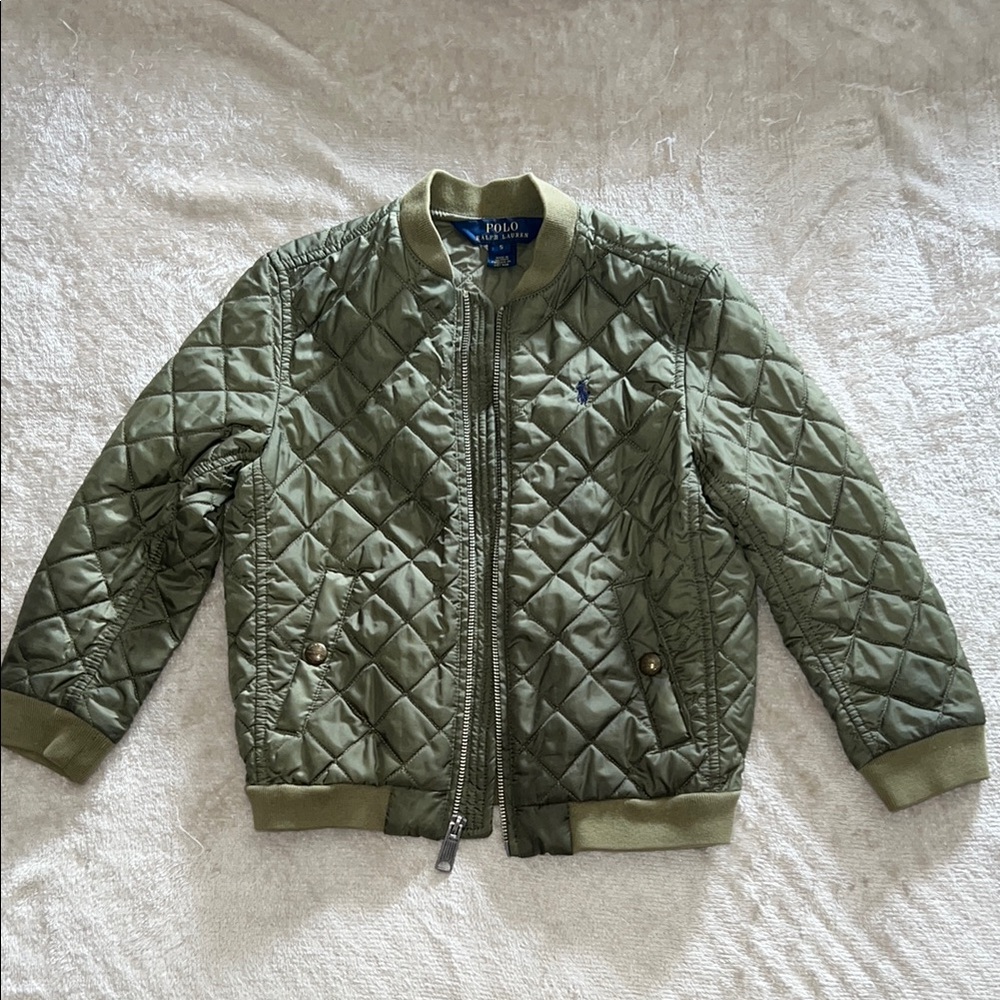 Ralph Lauren Olive Quilted Bomber Jacket